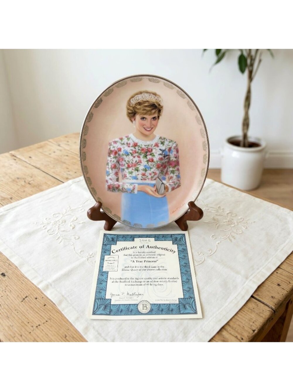 Princess Diana Bradford Exchange Plate A True Princess 90s Bill Chambers Oval
